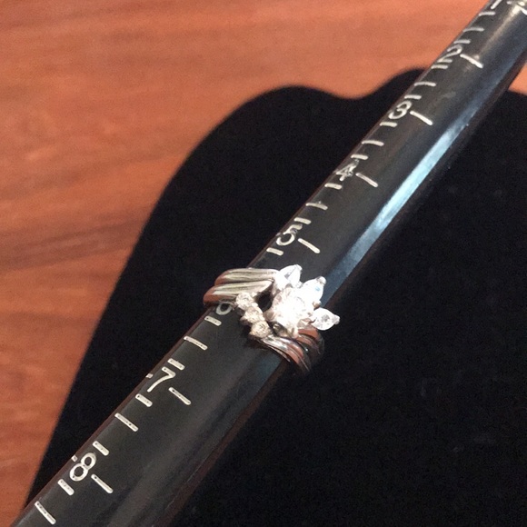 Vintage Wedding Band Set Engagement Silver 925 - Picture 8 of 10